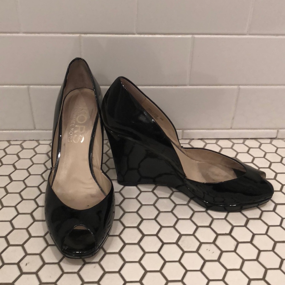 Michael Kors Black Wedge Heels
